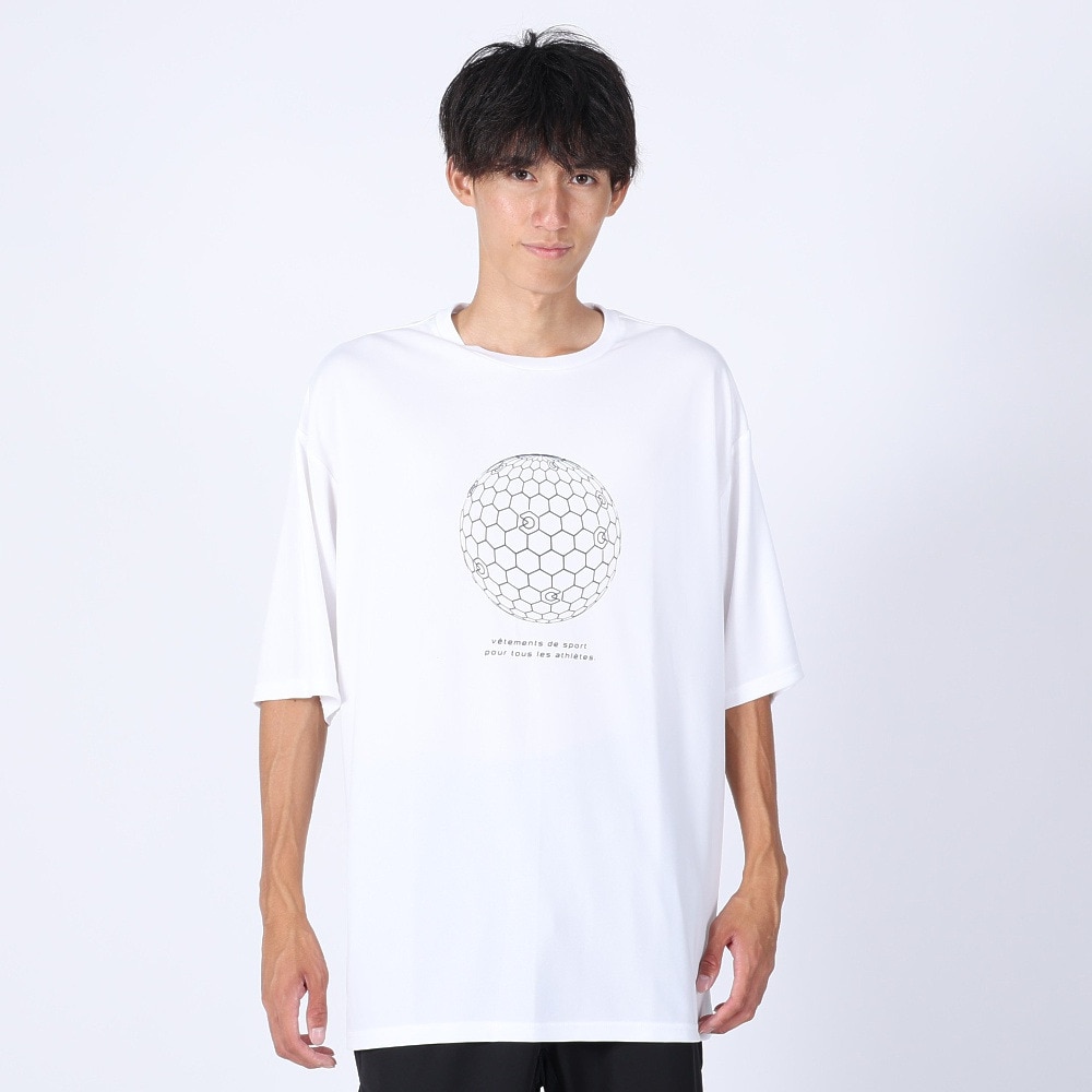 ジローム（GIRAUDM）（メンズ）半袖Tシャツ メンズ ドライ プリントメッシュTLF CT2S3358-TR863-DGCD WHT