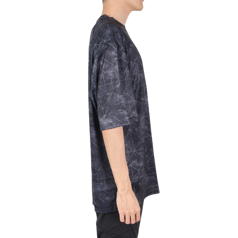 ジローム（GIRAUDM）（メンズ）半袖Tシャツ ドライ プリントメッシュTシャツ CT2S3329-TR863-DGSD BLK