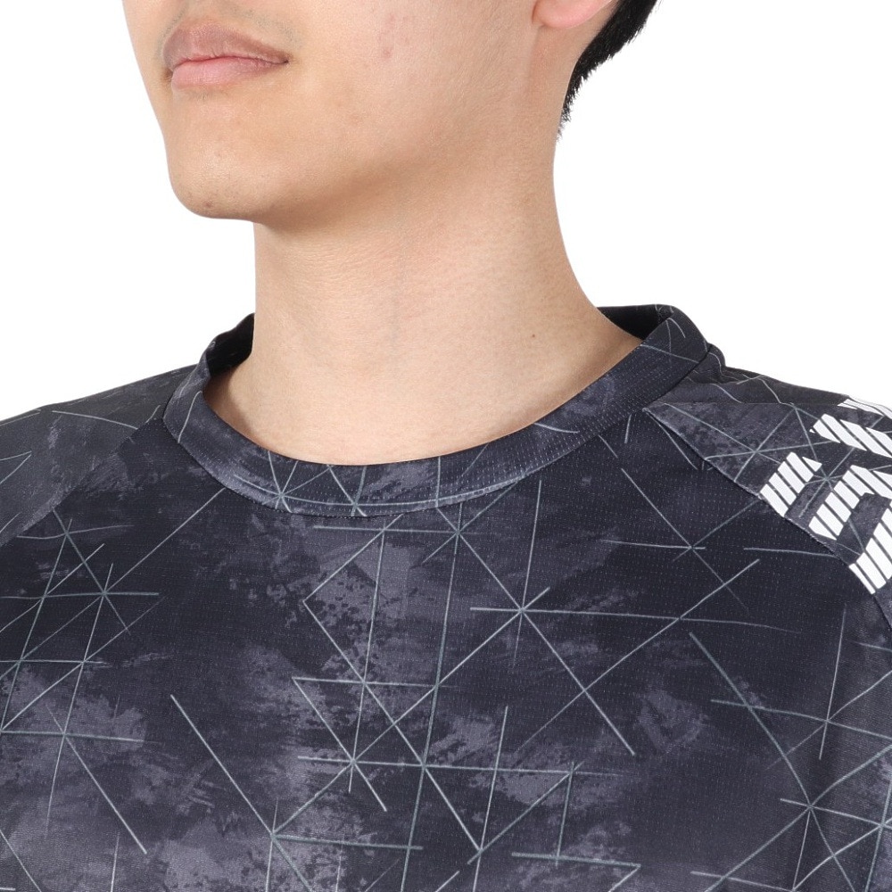 ジローム（GIRAUDM）（メンズ）半袖Tシャツ ドライ プリントメッシュTシャツ CT2S3329-TR863-DGSD BLK
