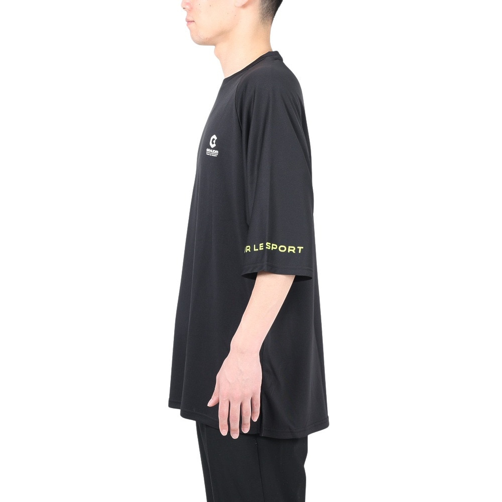 ジローム（GIRAUDM）（メンズ）半袖Tシャツ メンズ ドライ プリントメッシュTシャツ CT2S3330-TR863-DGSD BLK