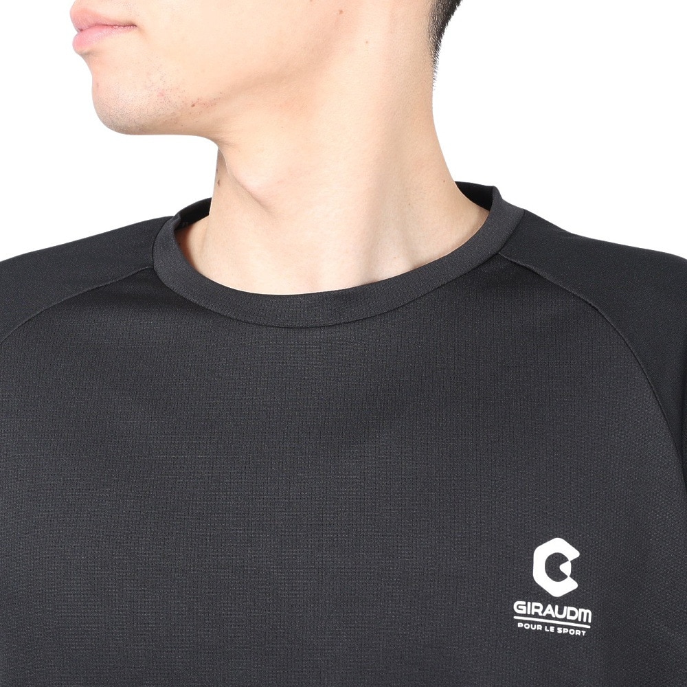 ジローム（GIRAUDM）（メンズ）半袖Tシャツ メンズ ドライ プリントメッシュTシャツ CT2S3330-TR863-DGSD BLK