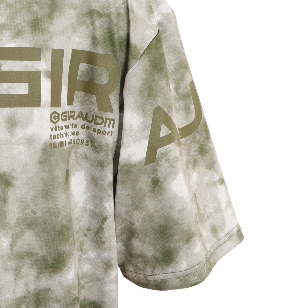 ジローム（GIRAUDM）（メンズ）半袖Tシャツ メンズ プリントメッシュTシャツ CT2S3334-TR863-DGSD OLIVE