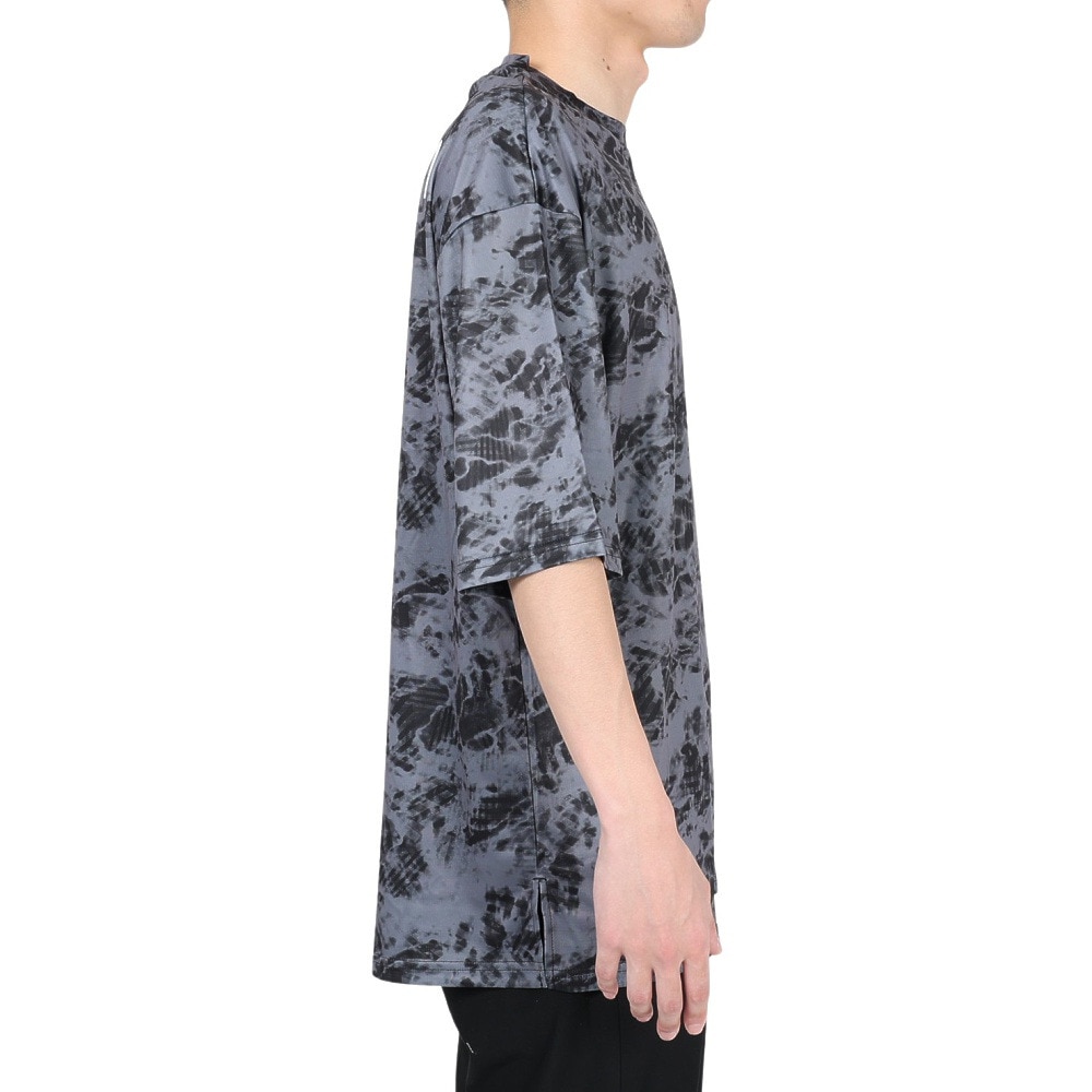 ジローム（GIRAUDM）（メンズ）半袖Tシャツ メンズドライ プリントメッシュTLF CT2S3336-TR863-DGSD BLK