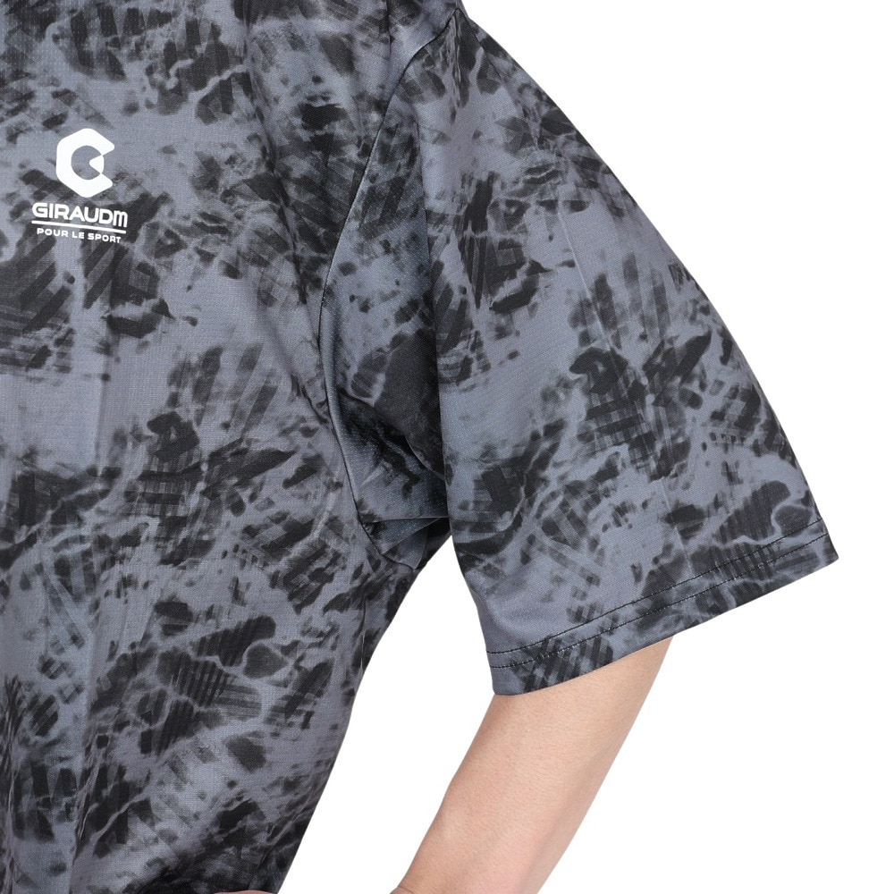 ジローム（GIRAUDM）（メンズ）半袖Tシャツ メンズドライ プリントメッシュTLF CT2S3336-TR863-DGSD BLK
