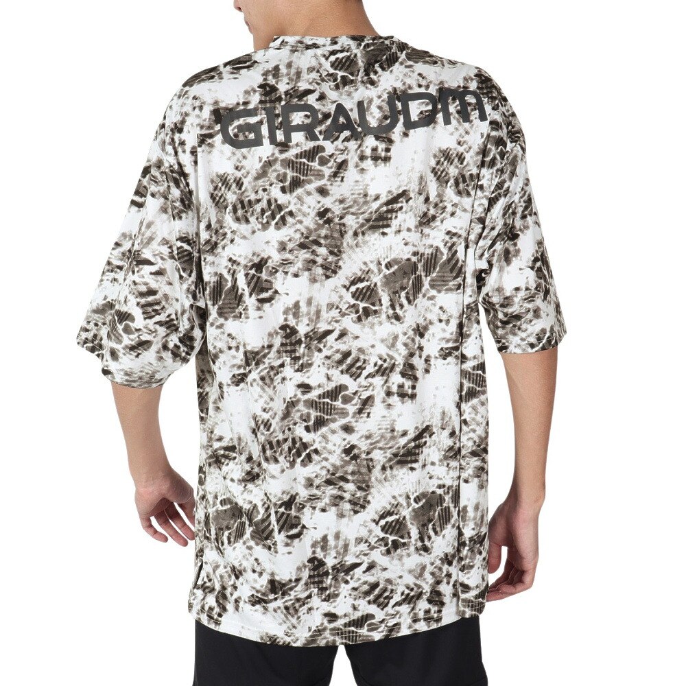 ジローム（GIRAUDM）（メンズ）半袖Tシャツ メンズ ドライ プリントメッシュTシャツ CT2S3336-TR863-DGSD WHT★★★