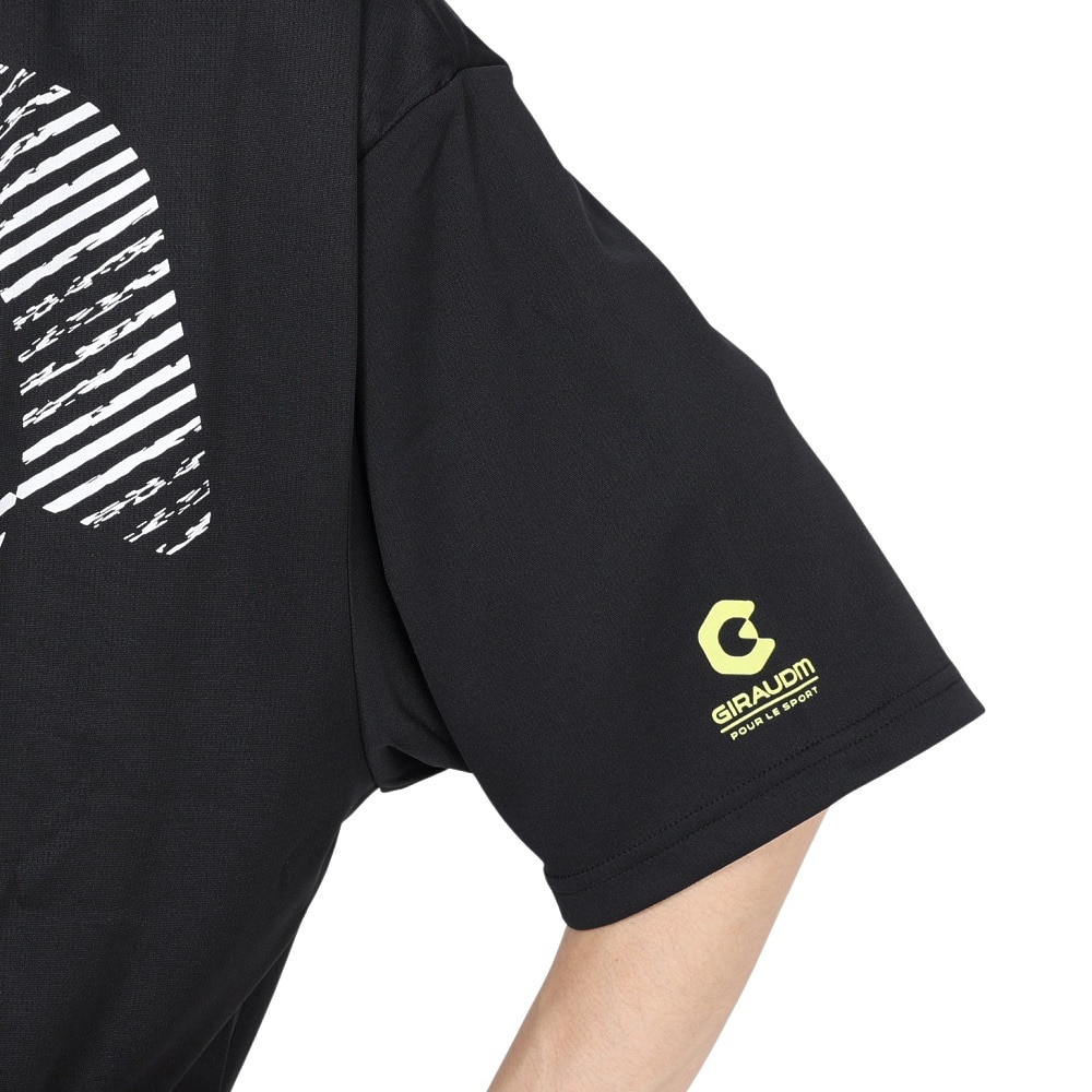 ジローム（GIRAUDM）（メンズ）半袖Tシャツ メンズ ドライ プリントメッシュTシャツ CT2S3339-TR863-DGSD BLK