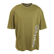ジローム（GIRAUDM）（メンズ）半袖Tシャツ メンズ プリントメッシュTシャツ CT2S3341-TR863-DGSD OLIVE