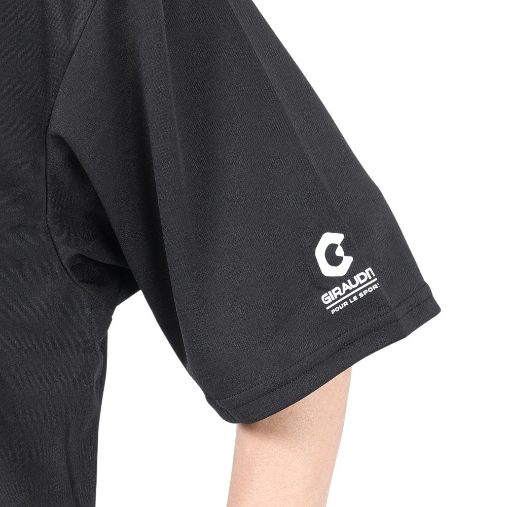 ジローム（GIRAUDM）（メンズ）半袖Tシャツ メンズ ドライ プリントメッシュTシャツ CT2S3346-TR863-DGSD BLK