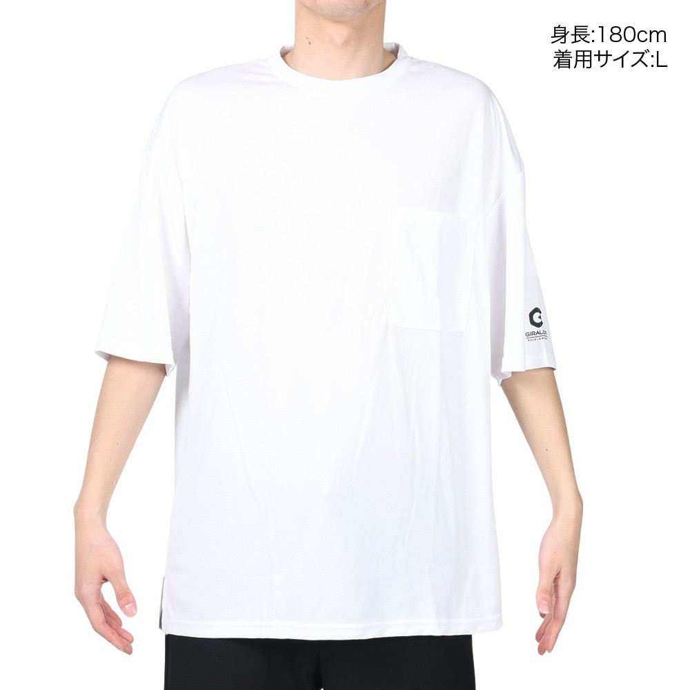 ジローム（GIRAUDM）（メンズ）半袖Tシャツ メンズ 白 ドライ プリント半袖Tシャツ CT2S3346-TR863-DGSD WHT