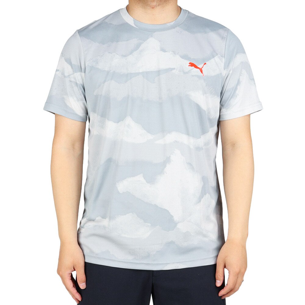 プーマ（PUMA）（メンズ）半袖Tシャツ メンズ ドライ 速乾 ドライプラス AOP 522289 19 GRY  スポーツ用品はスーパースポーツゼビオ