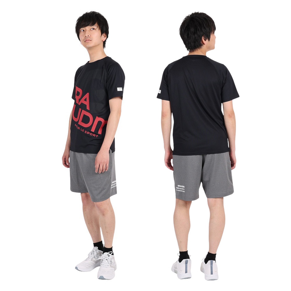 ジローム（GIRAUDM）（メンズ）半袖Tシャツ メンズ ドライプラスクール プリント CT3S0028-TR863-GRHD BLK