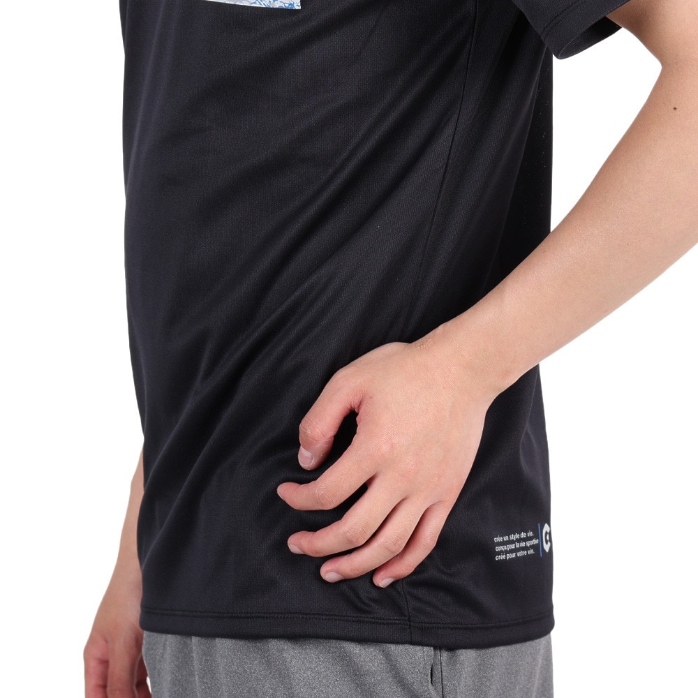 ジローム（GIRAUDM）（メンズ）半袖Tシャツ メンズ ドライプラスmesh プリント CT3S0012-TR863-GRES BLK