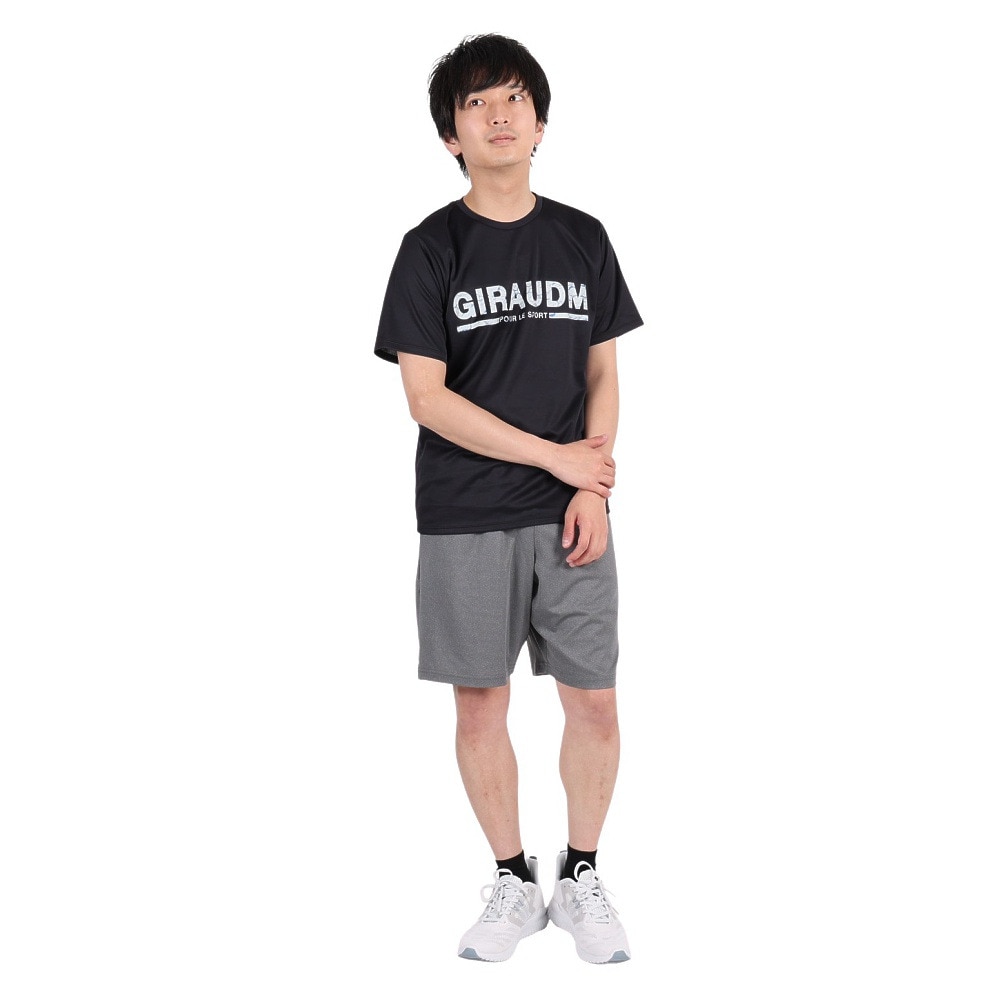 ジローム（GIRAUDM）（メンズ）半袖Tシャツ メンズ ドライプラスmesh プリント CT3S0012-TR863-GRES BLK