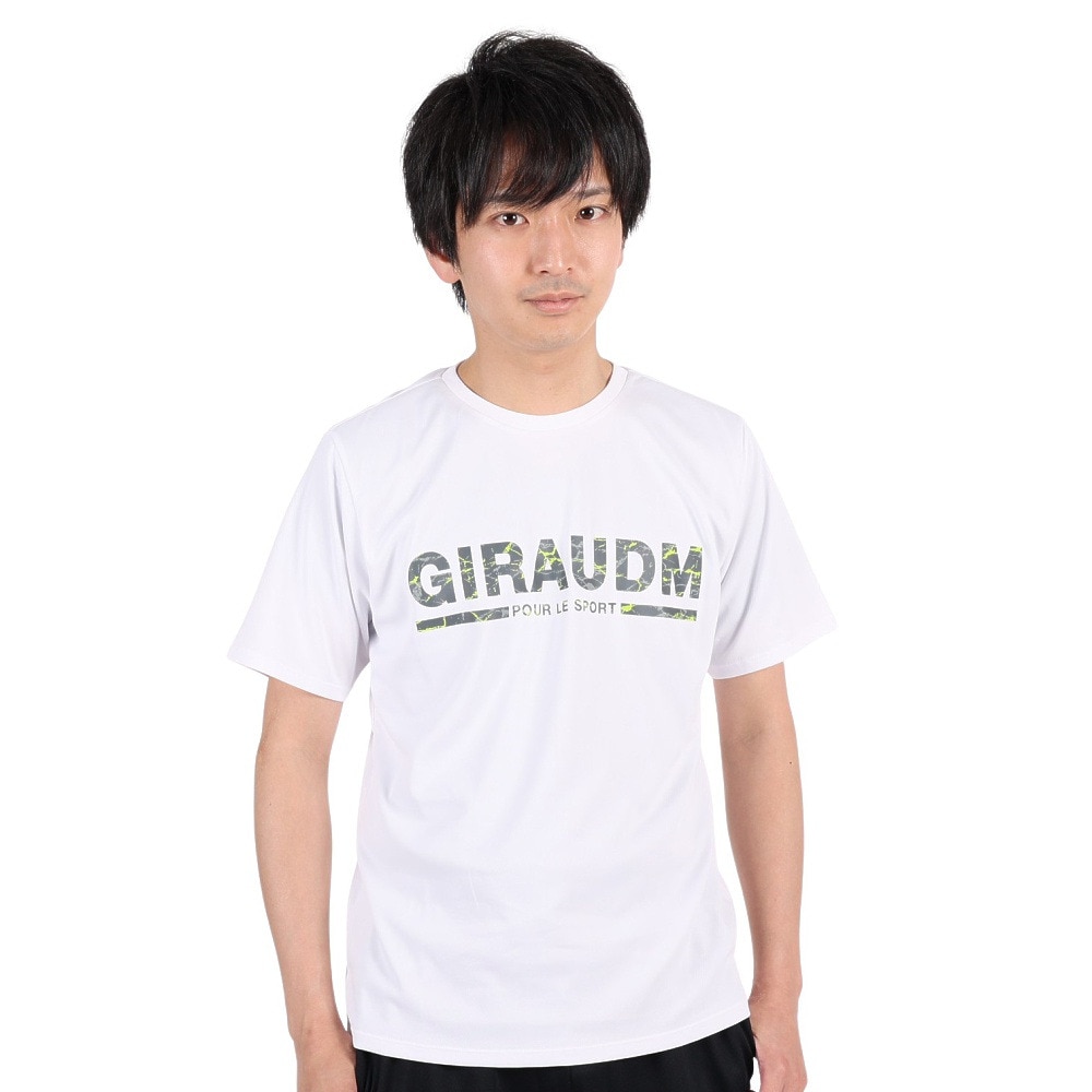 ジローム（GIRAUDM）（メンズ）半袖Tシャツ メンズ ドライプラスmesh プリント CT3S0012-TR863-GRES WHT