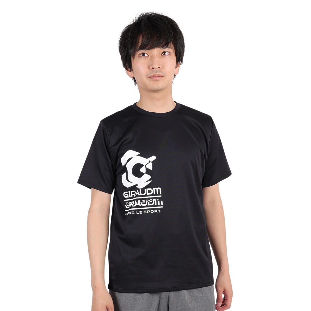 ジローム（GIRAUDM）（メンズ）半袖Tシャツ メンズ ドライプラスmesh プリント CT3S0013-TR863-GRES BLK