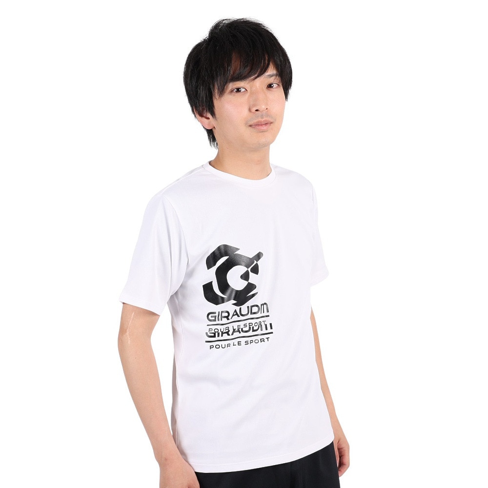 ジローム（GIRAUDM）（メンズ）半袖Tシャツ メンズ ドライプラスmesh プリント CT3S0013-TR863-GRES WHT