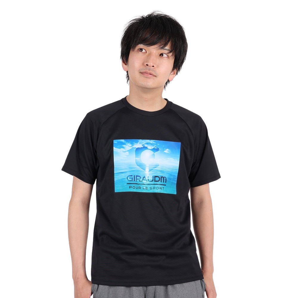ジローム（GIRAUDM）（メンズ）半袖Tシャツ メンズ ドライプラスmesh プリント CT3S0015-TR863-GRES BLK