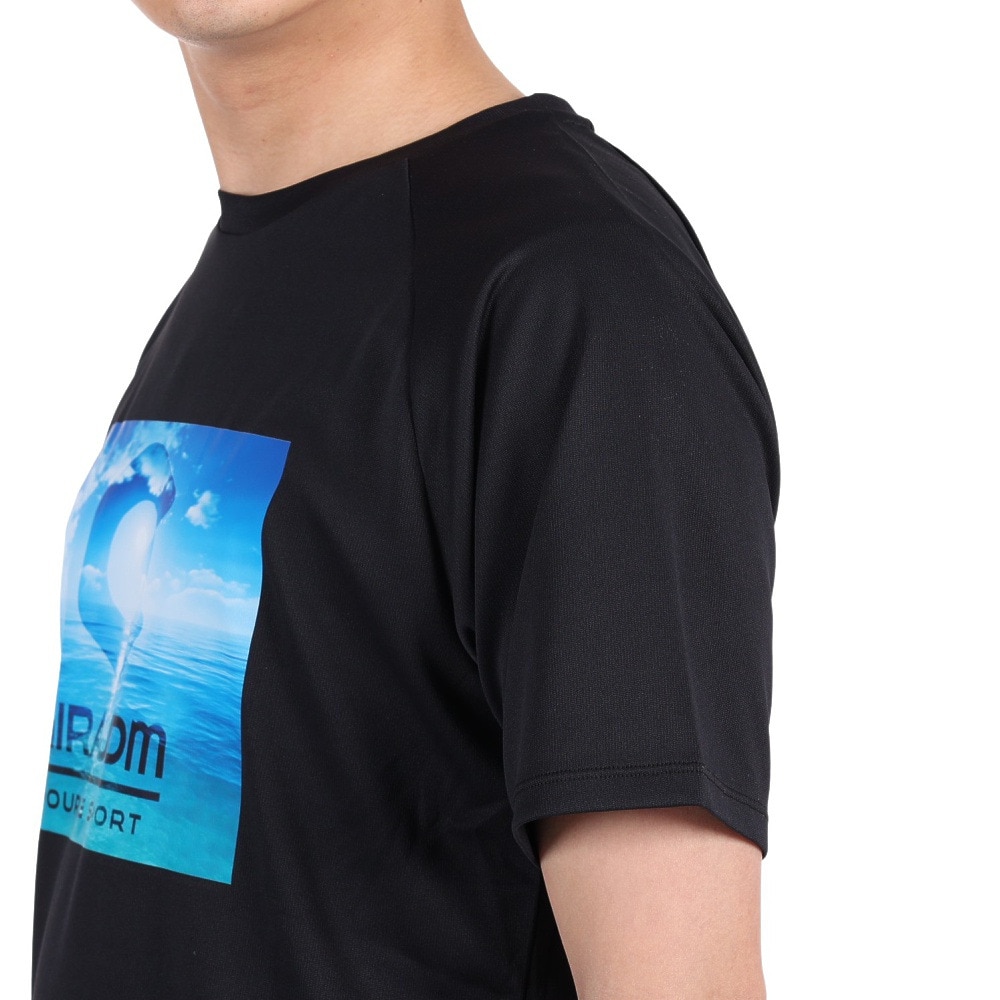 ジローム（GIRAUDM）（メンズ）半袖Tシャツ メンズ ドライプラスmesh プリント CT3S0015-TR863-GRES BLK