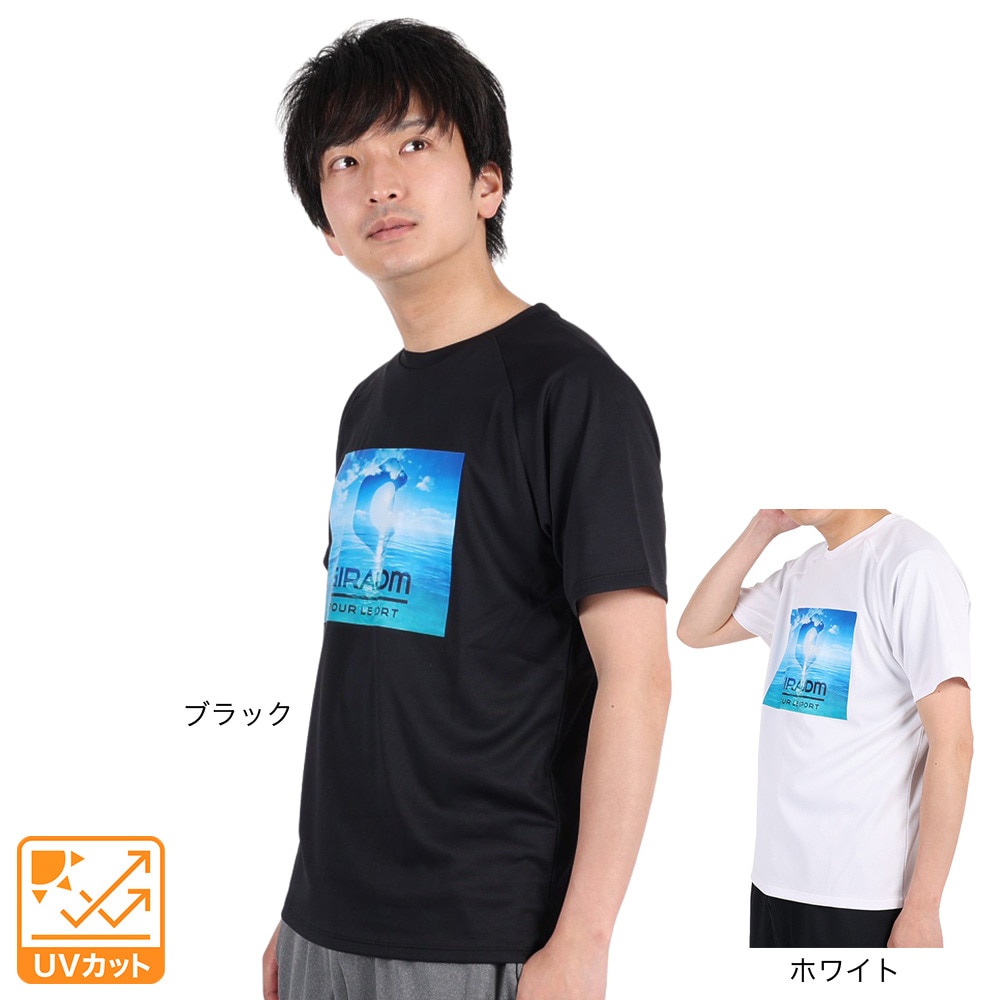 ジローム（GIRAUDM）（メンズ）半袖Tシャツ メンズ ドライプラスmesh プリント CT3S0015-TR863-GRES WHT
