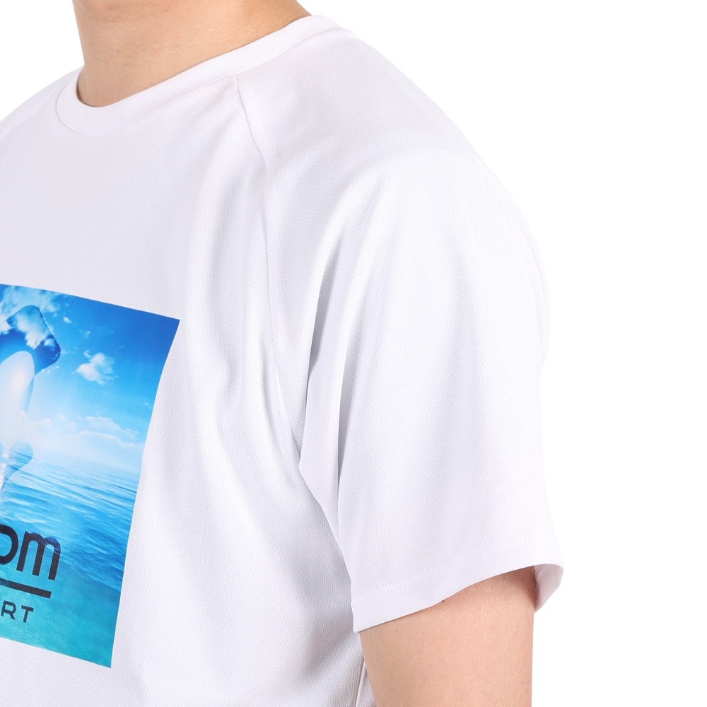ジローム（GIRAUDM）（メンズ）半袖Tシャツ メンズ ドライプラスmesh プリント CT3S0015-TR863-GRES WHT