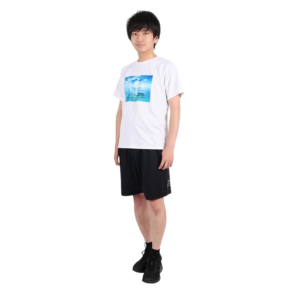 ジローム（GIRAUDM）（メンズ）半袖Tシャツ メンズ ドライプラスmesh プリント CT3S0015-TR863-GRES WHT