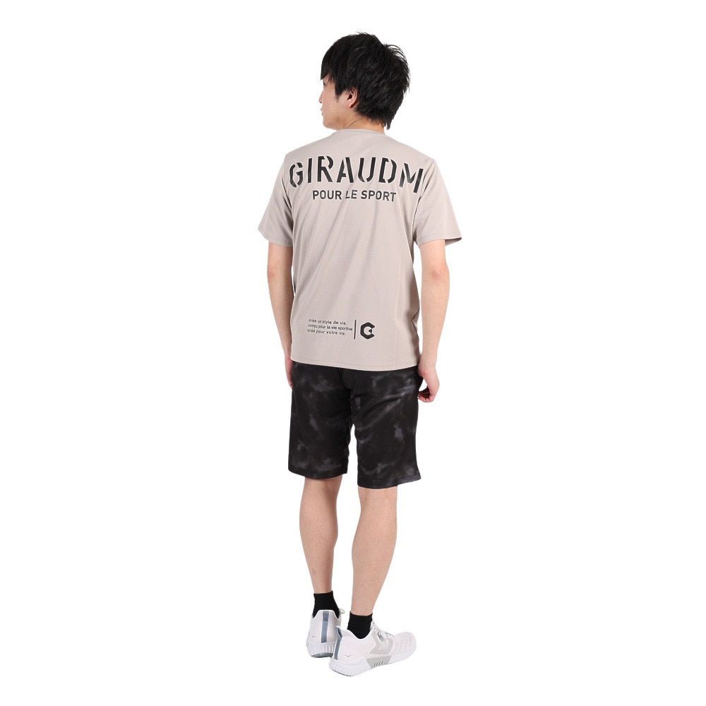 ジローム（GIRAUDM）（メンズ）半袖Tシャツ メンズ ドライプラスmossstich プリント CT3S0016-TR863-GRES BEG