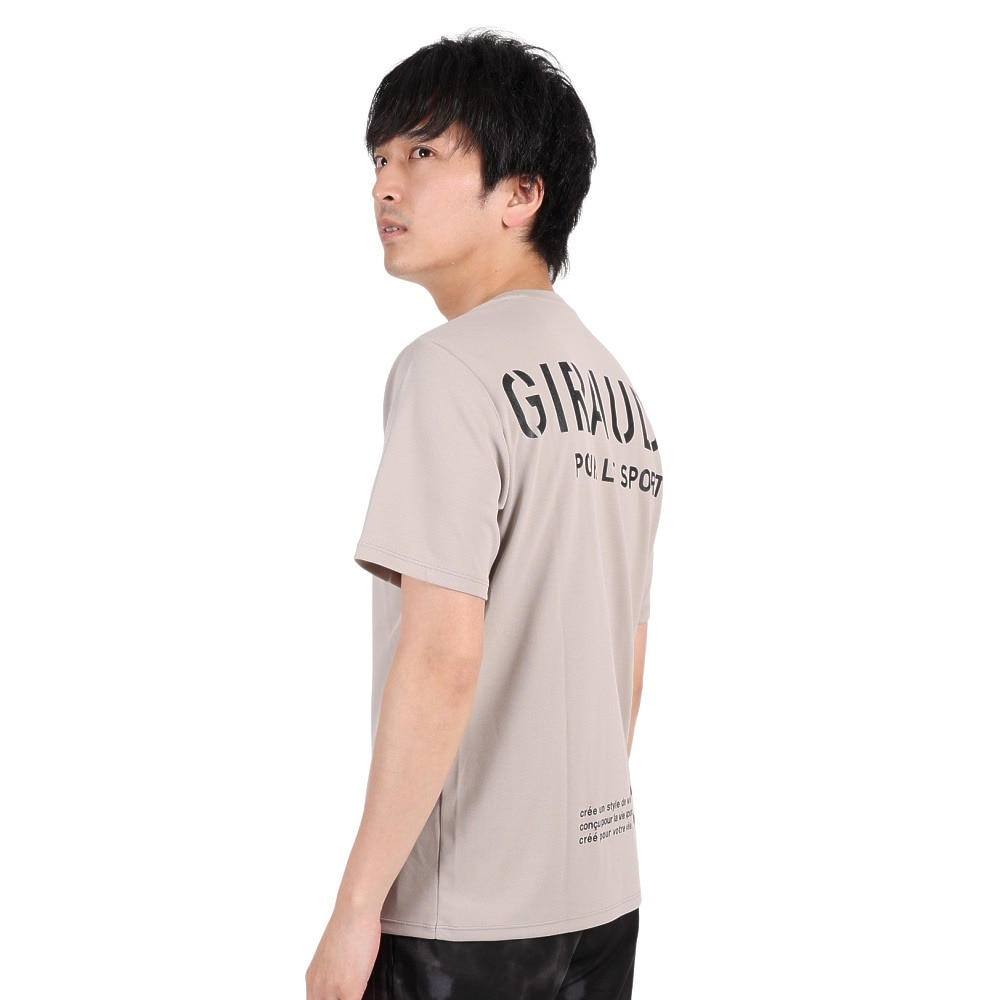 ジローム（GIRAUDM）（メンズ）半袖Tシャツ メンズ ドライプラスmossstich プリント CT3S0016-TR863-GRES BEG