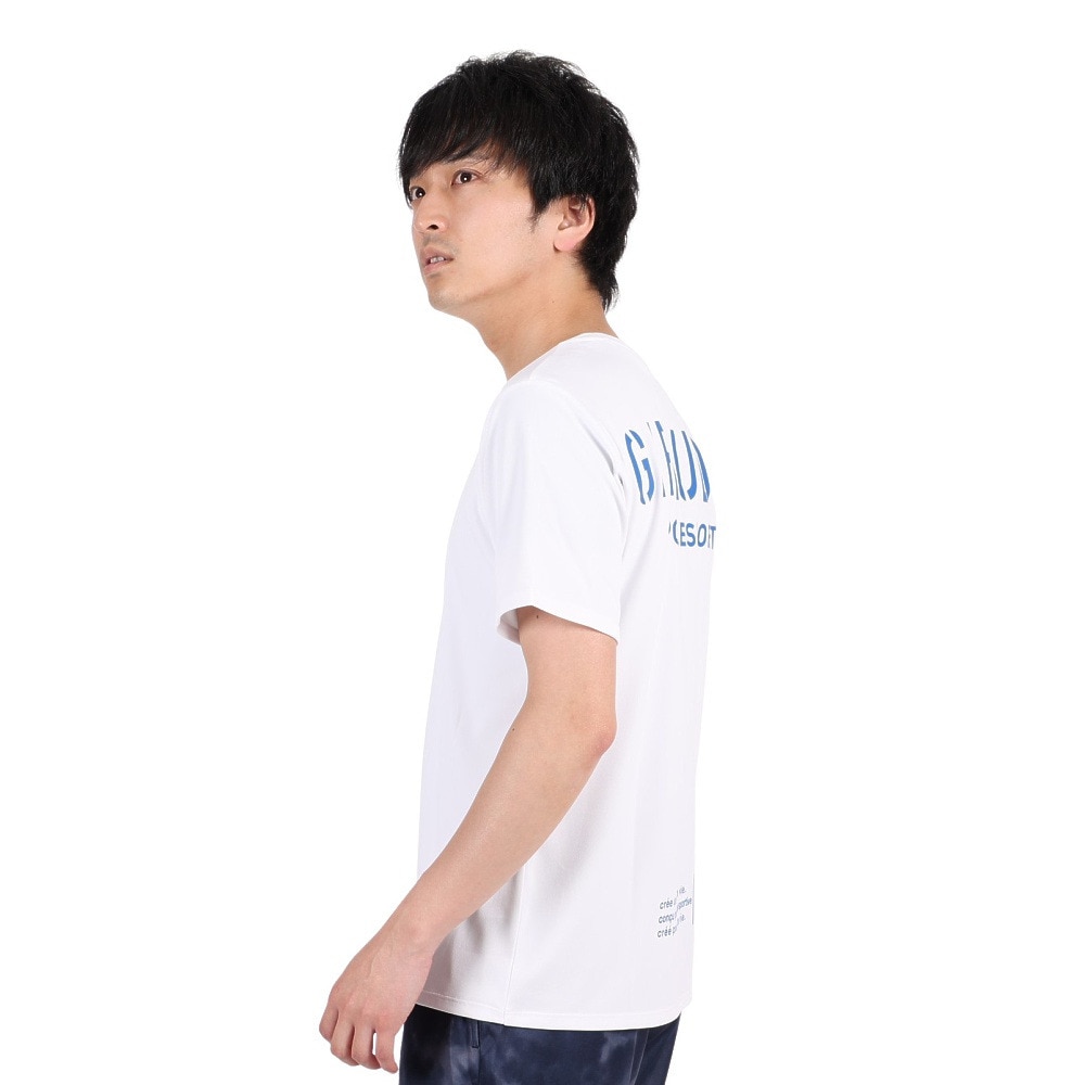 ジローム（GIRAUDM）（メンズ）半袖Tシャツ メンズ ドライプラスmossstich プリント CT3S0016-TR863-GRES WHT