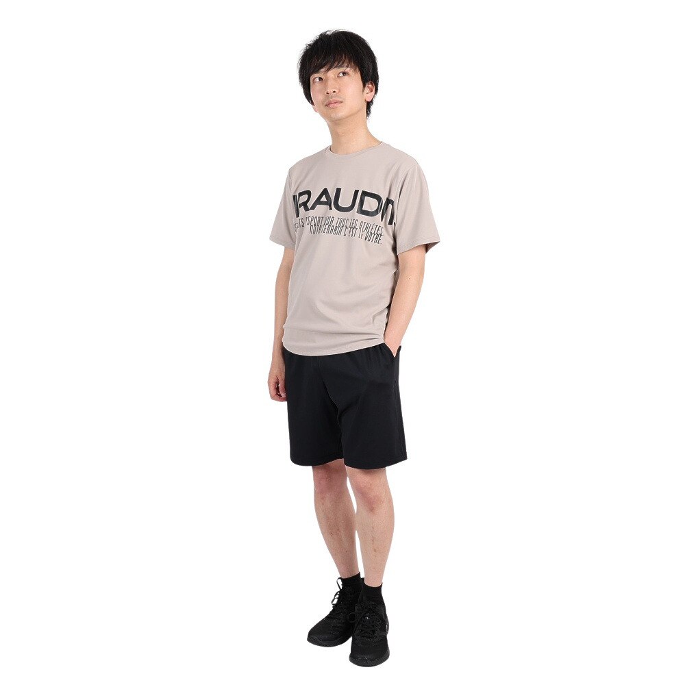 ジローム（GIRAUDM）（メンズ）半袖Tシャツ メンズ ドライプラスmossstich プリント CT3S0017-TR863-GRES BEG