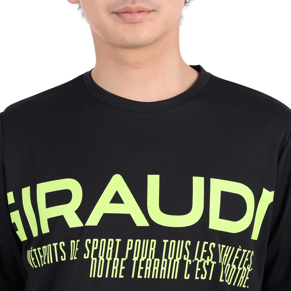 ジローム（GIRAUDM）（メンズ）半袖Tシャツ メンズ ドライプラスmossstich プリント CT3S0017-TR863-GRES BLK