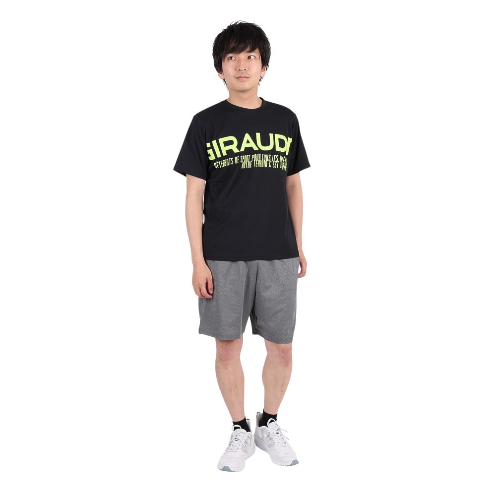 ジローム（GIRAUDM）（メンズ）半袖Tシャツ メンズ ドライプラスmossstich プリント CT3S0017-TR863-GRES BLK