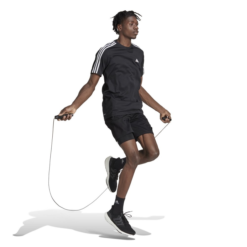 アディダス（adidas）（メンズ）BASE トレイン エッセンシャルズ スリーストライプス トレーニング半袖Tシャツ BXH41-IB8150