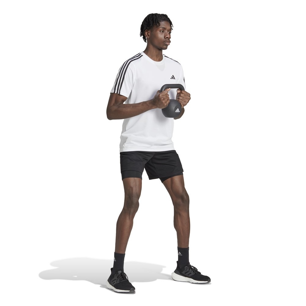 アディダス（adidas）（メンズ）BASE トレイン エッセンシャルズ スリーストライプス トレーニング半袖Tシャツ BXH41-IB8151
