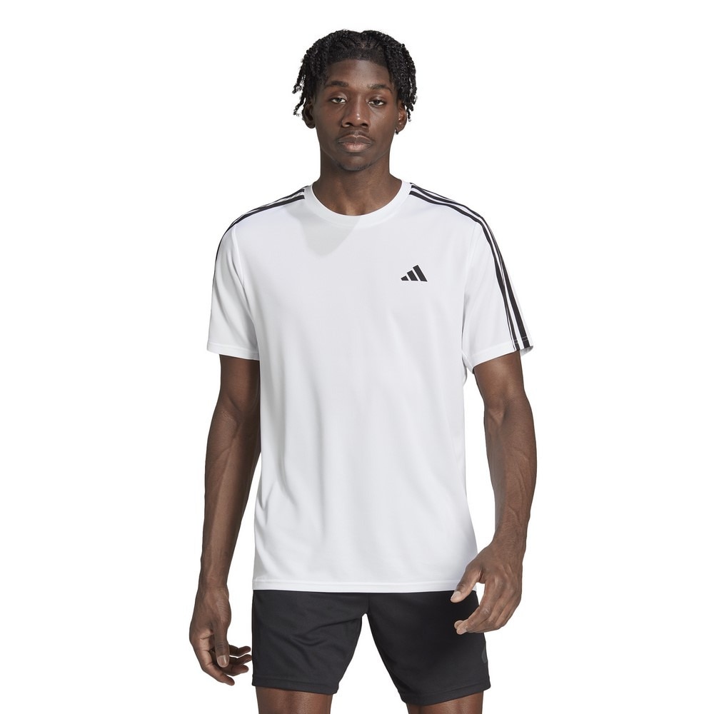 アディダス（adidas）（メンズ）BASE トレイン エッセンシャルズ スリーストライプス トレーニング半袖Tシャツ BXH41-IB8151