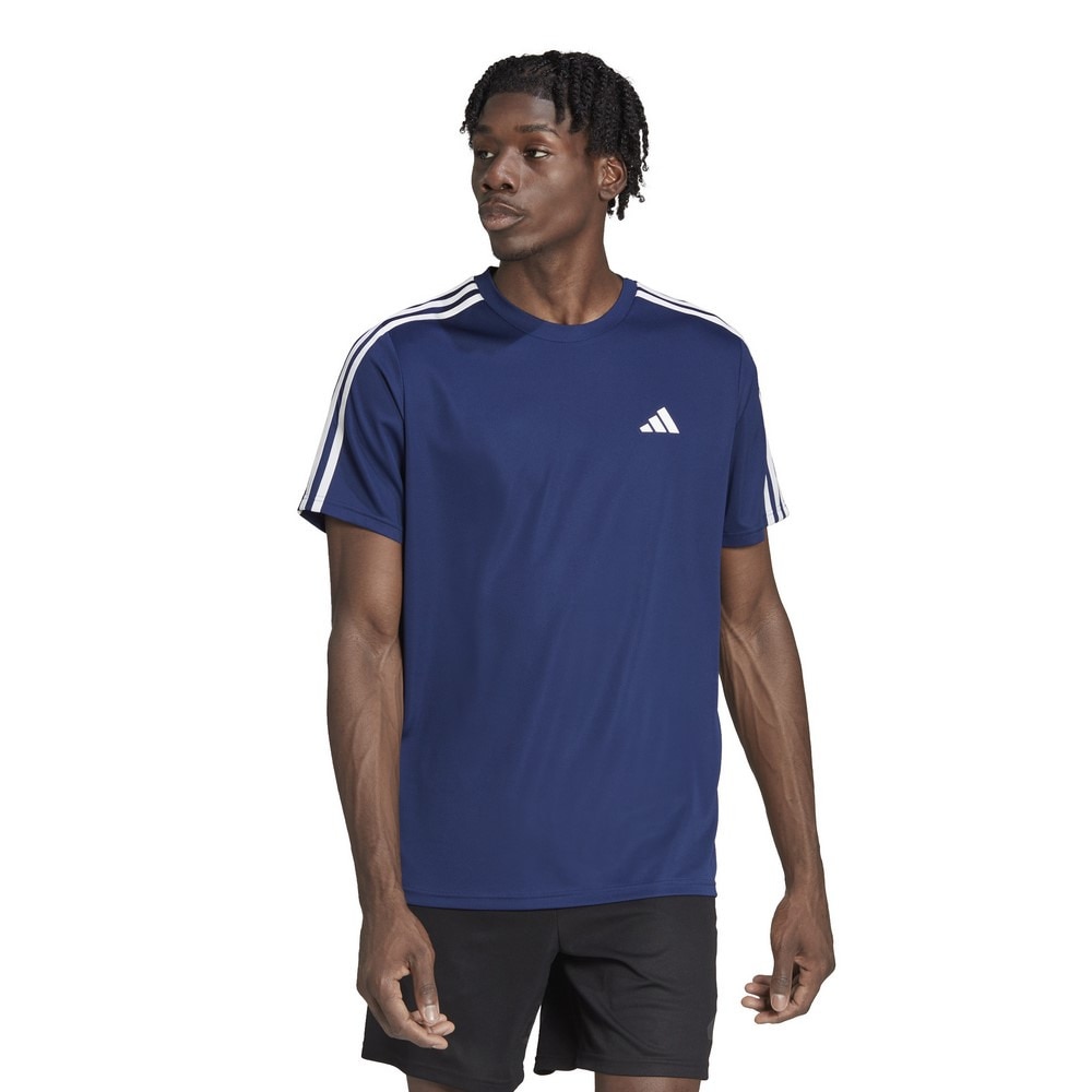 アディダス（adidas）（メンズ）BASE トレイン エッセンシャルズ スリーストライプス トレーニング半袖Tシャツ BXH41-IB8152