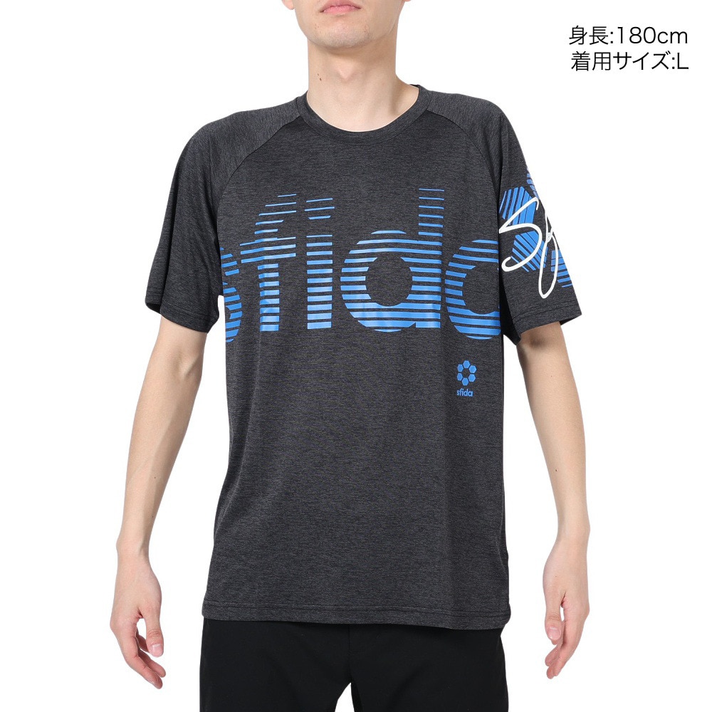 スフィーダ（SFIDA）（メンズ）半袖Tシャツ メンズ COOLTECT sfida TRシャツ ヘザー SA-23X12 BLK