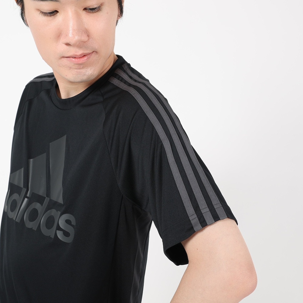 アディダス（adidas）（メンズ）半袖Tシャツ メンズ 黒 AEROREADY セレーノ ロゴ IZA37-H28928