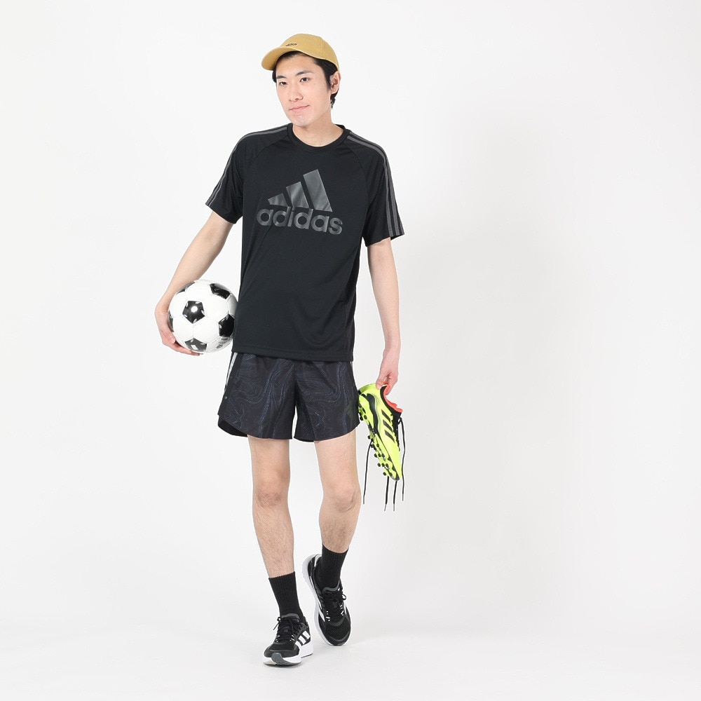 アディダス（adidas）（メンズ）半袖Tシャツ メンズ 黒 AEROREADY セレーノ ロゴ IZA37-H28928