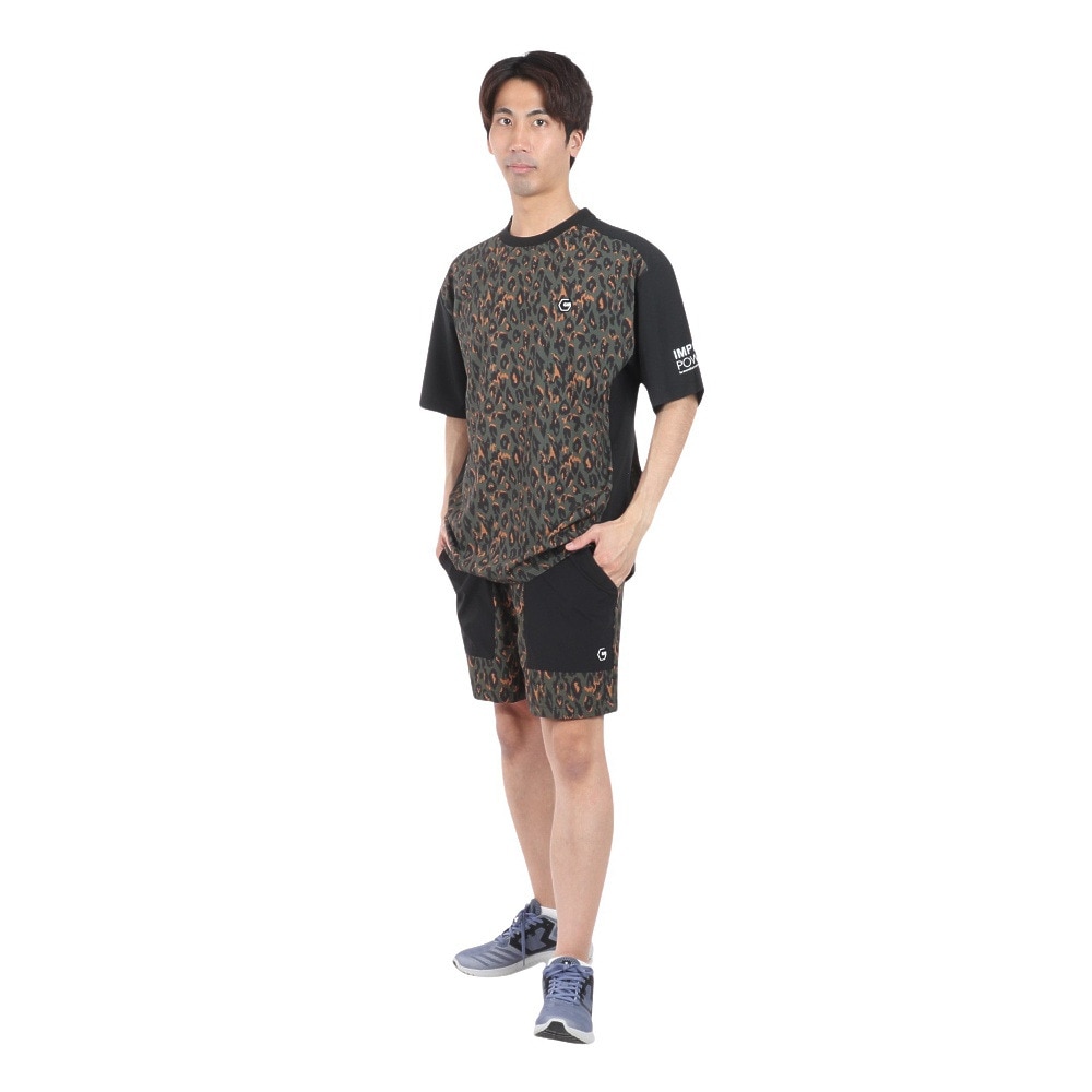 ジローム（GIRAUDM）（メンズ）絶耐撥水 UV WOVEN プリント半袖Tシャツ CT4S0079-TR863-GRSD BKXBR