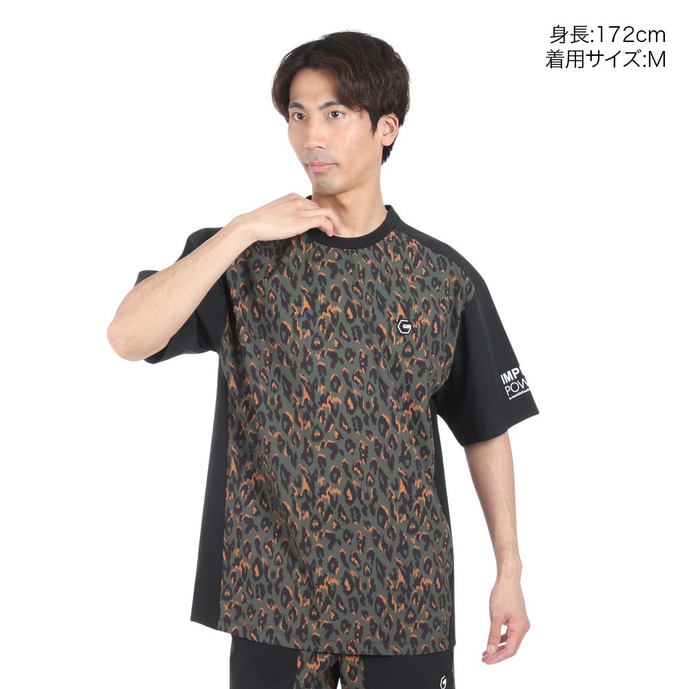 ジローム（GIRAUDM）（メンズ）絶耐撥水 UV WOVEN プリント半袖Tシャツ CT4S0079-TR863-GRSD BKXBR