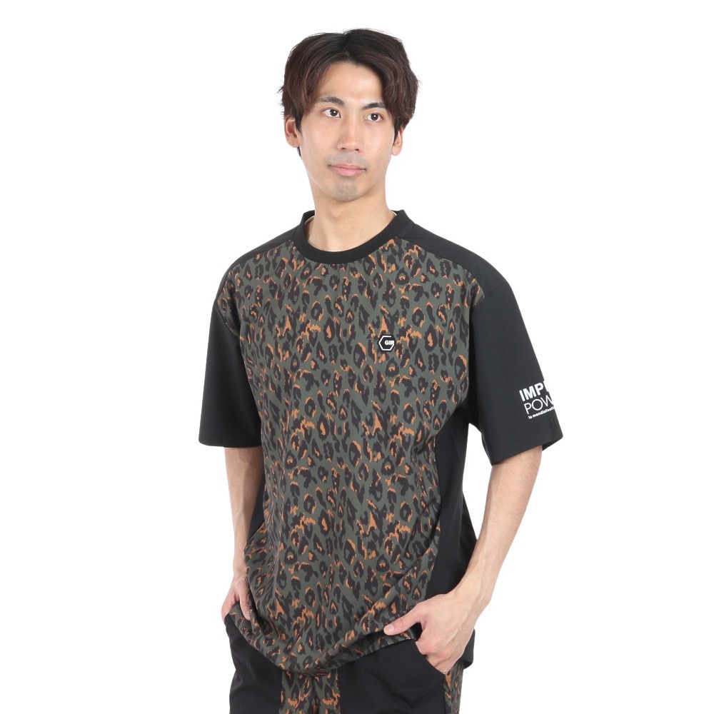 ジローム（GIRAUDM）（メンズ）絶耐撥水 UV WOVEN プリント半袖Tシャツ CT4S0079-TR863-GRSD BKXBR