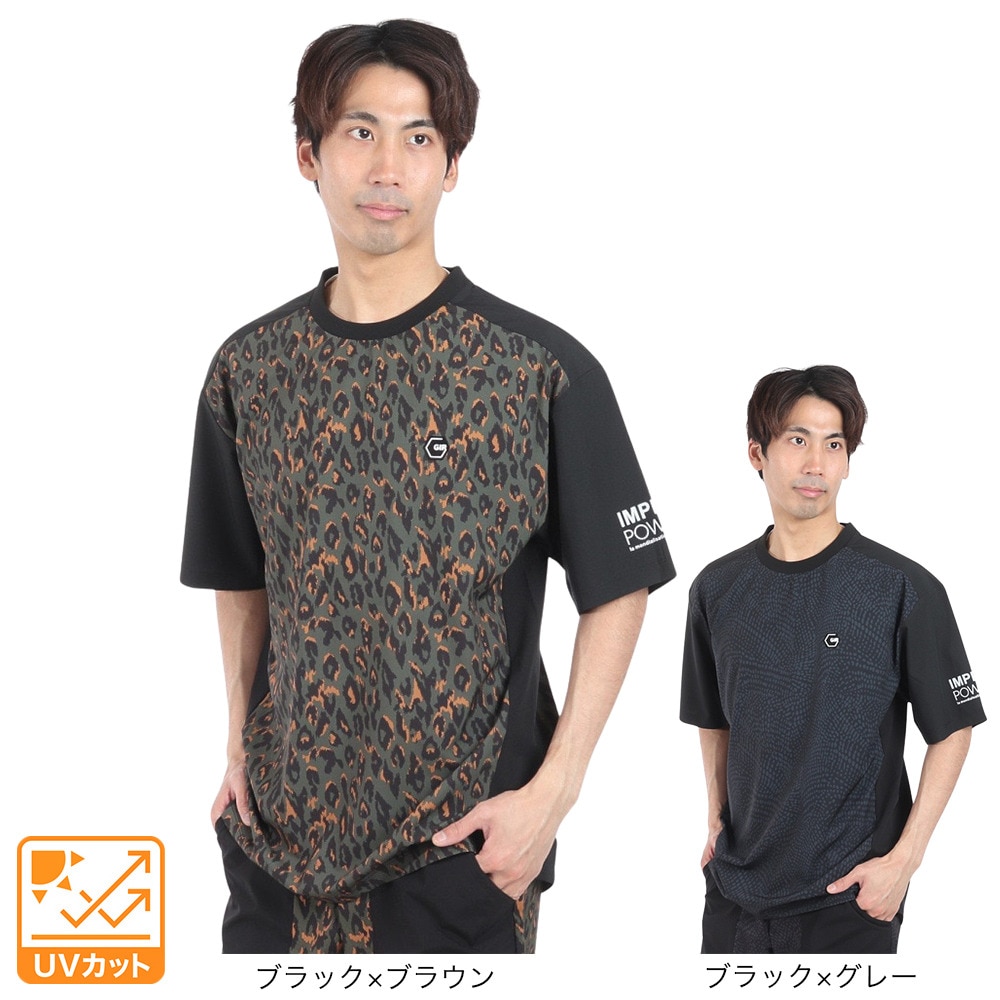 ジローム（GIRAUDM）（メンズ）絶耐撥水 UV WOVEN プリント半袖Tシャツ CT4S0079-TR863-GRSD BKXBR