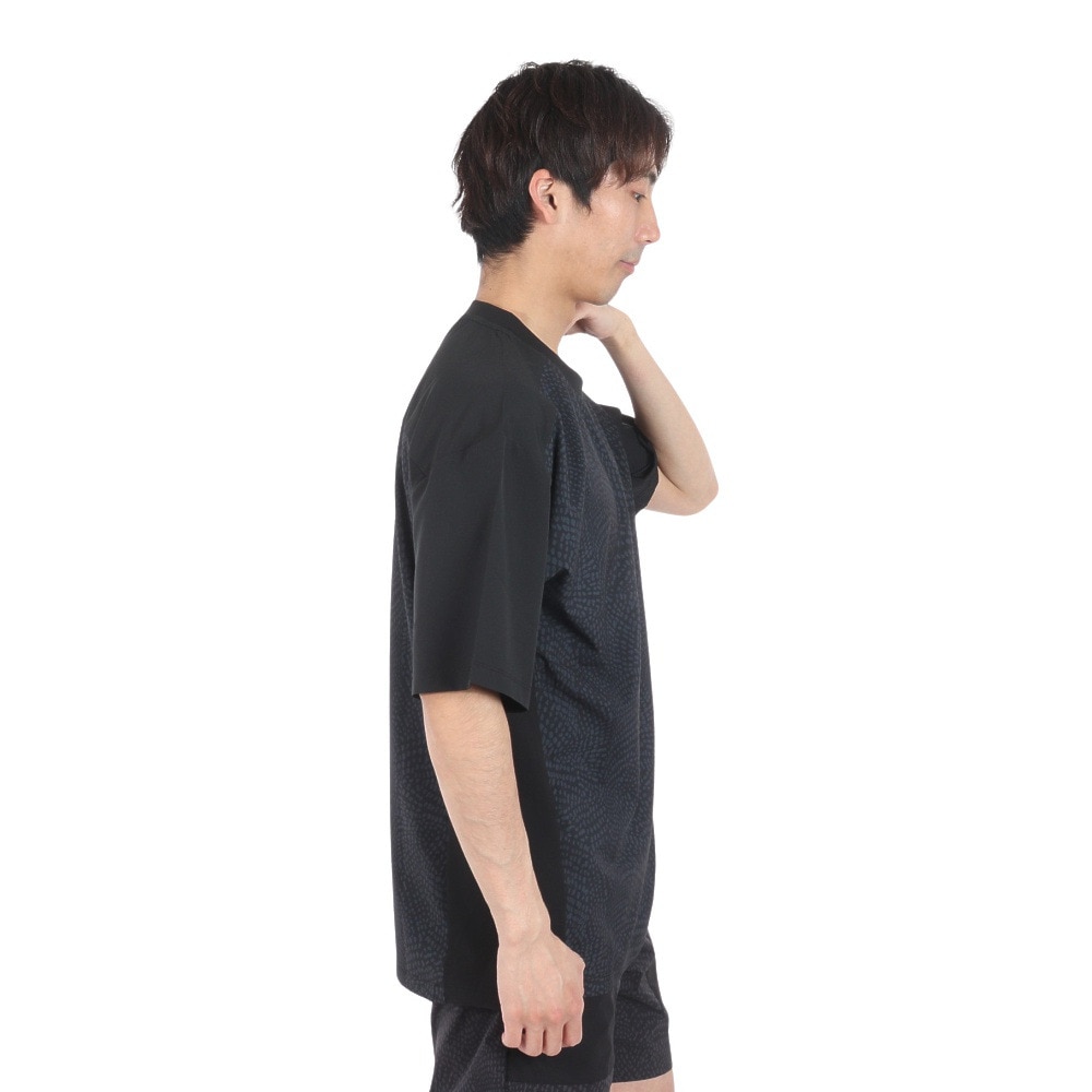 ジローム（GIRAUDM）（メンズ）絶耐撥水 UV WOVEN プリント半袖Tシャツ CT4S0079-TR863-GRSD BKXGY