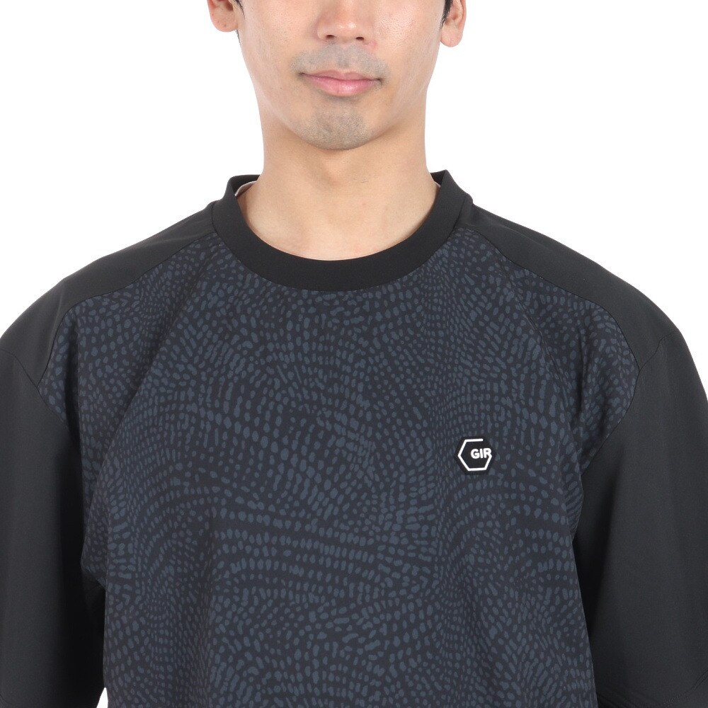 ジローム（GIRAUDM）（メンズ）絶耐撥水 UV WOVEN プリント半袖Tシャツ CT4S0079-TR863-GRSD BKXGY