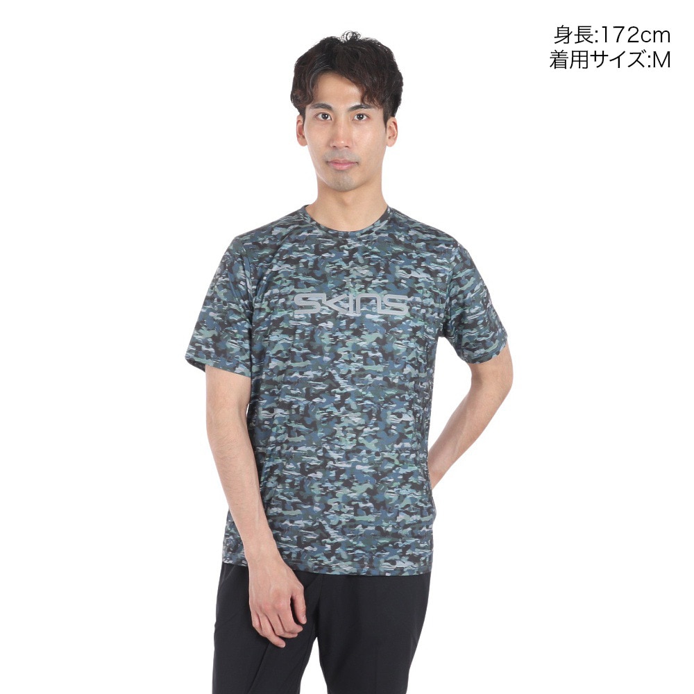 スキンズ（SKINS）（メンズ）アクティブウェア プリント Tシャツ 184-21340-126