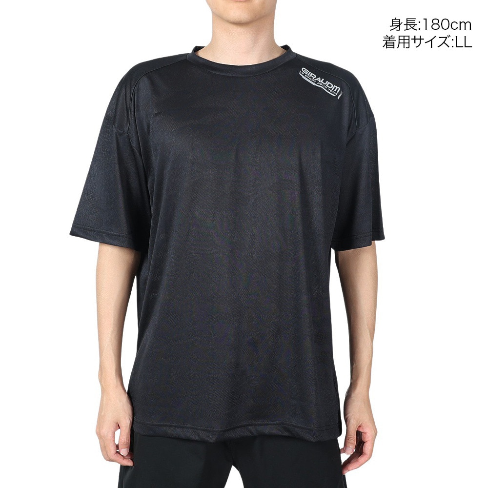 ジローム（GIRAUDM）（メンズ）ドライプラス JACQUARDT 半袖Tシャツ CT4S0023-TR863-GRES BLK