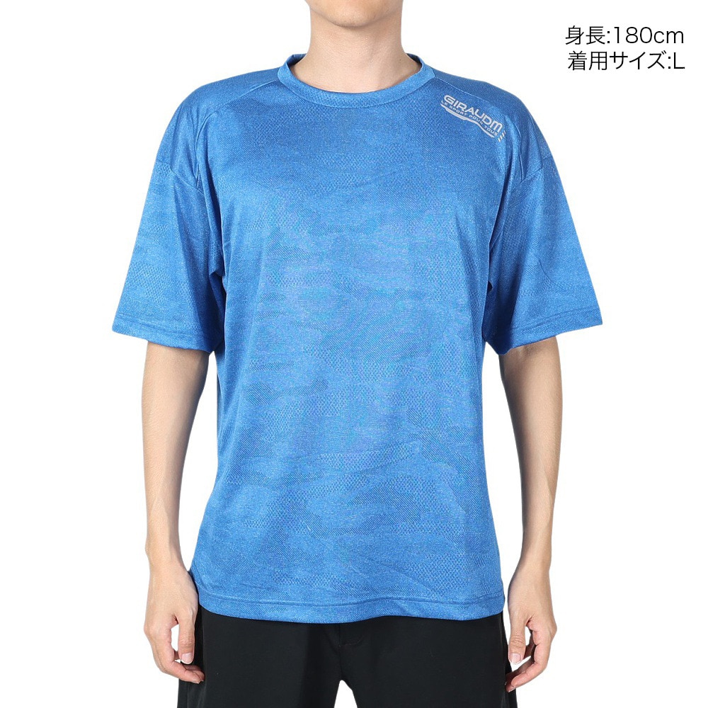 ジローム（GIRAUDM）（メンズ）ドライプラス JACQUARDT 半袖Tシャツ CT4S0023-TR863-GRES BLU