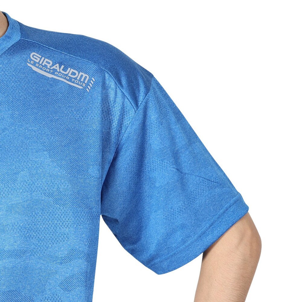 ジローム（GIRAUDM）（メンズ）ドライプラス JACQUARDT 半袖Tシャツ CT4S0023-TR863-GRES BLU