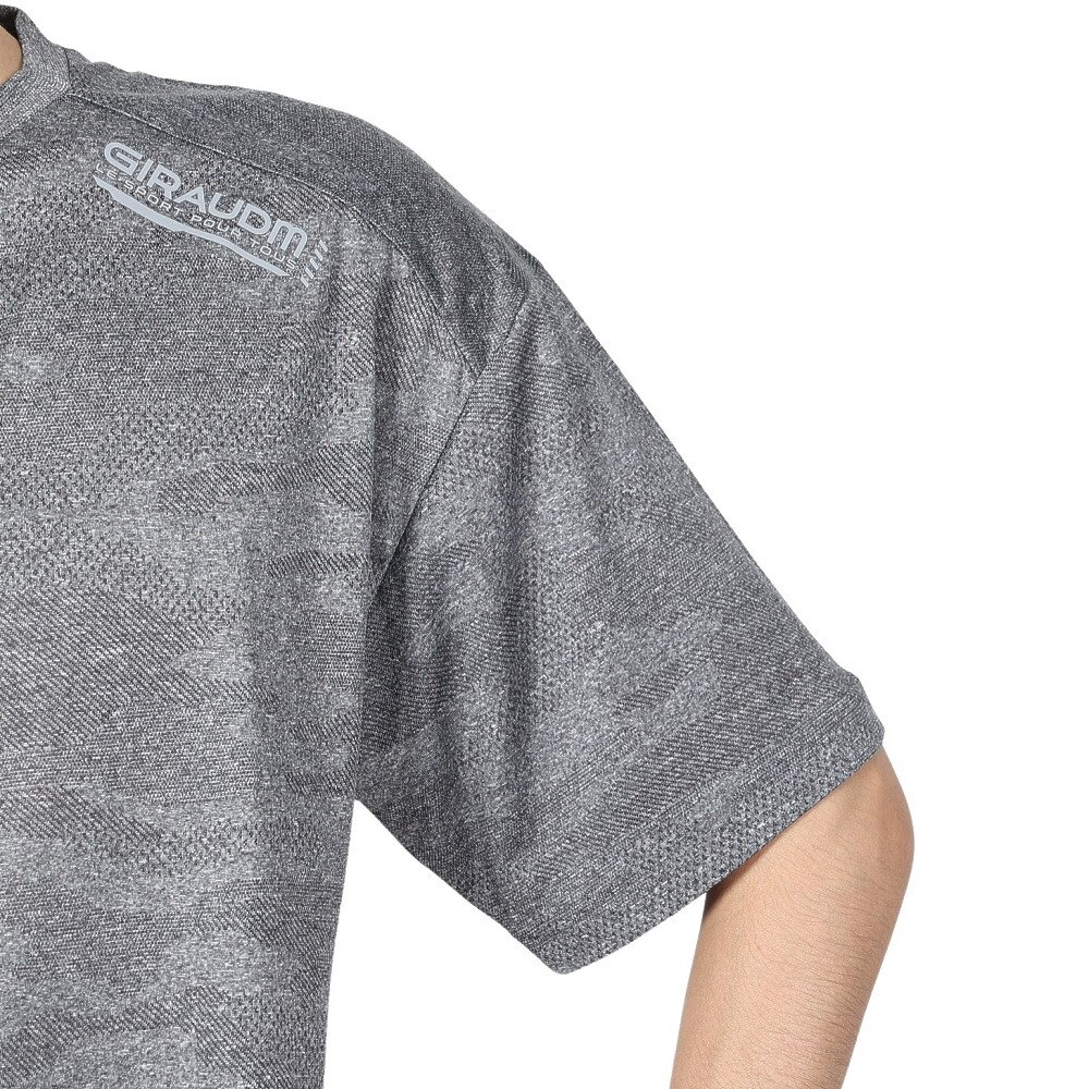 ジローム（GIRAUDM）（メンズ）ドライプラス JACQUARDT 半袖Tシャツ CT4S0023-TR863-GRES GRY