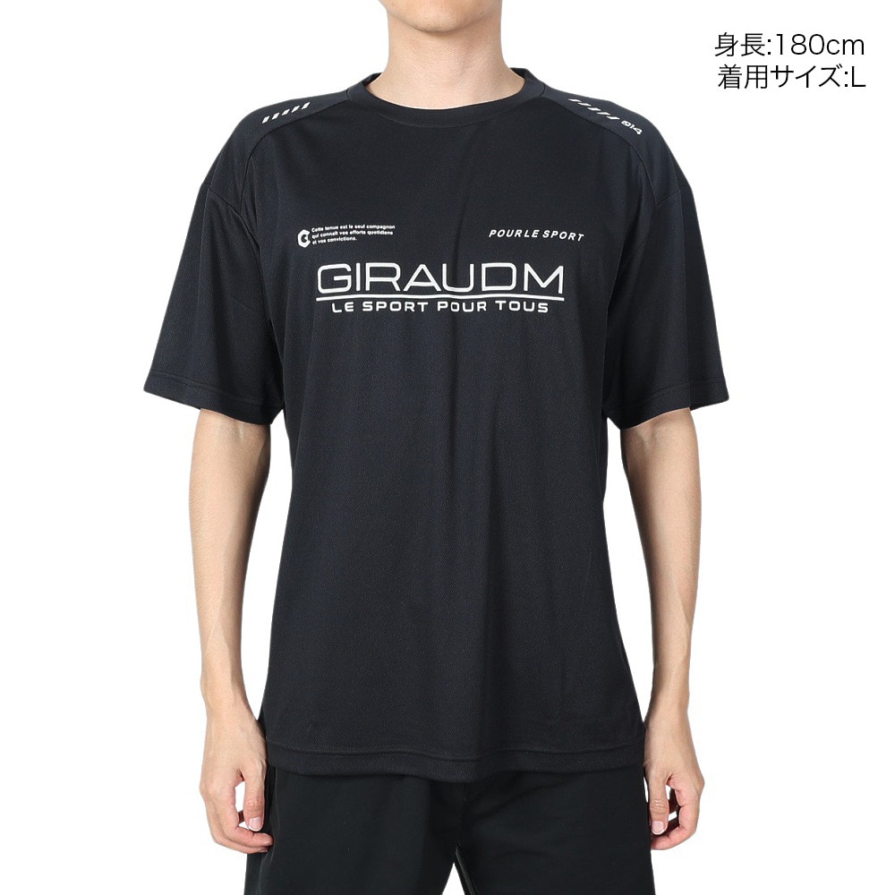 ジローム（GIRAUDM）（メンズ）ドライプラスクール シャインブロック メッシュ 半袖Tシャツ CT4S0025-TR863-GRES BLK